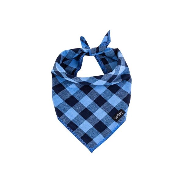 Plaid Printing Adjustable Dog Scarf Bib Fits Small Dogs 14-Inch Neck Size