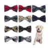 Plaid Style Dog Collar Charms Bowties for Pet Owners and Pet Groomers