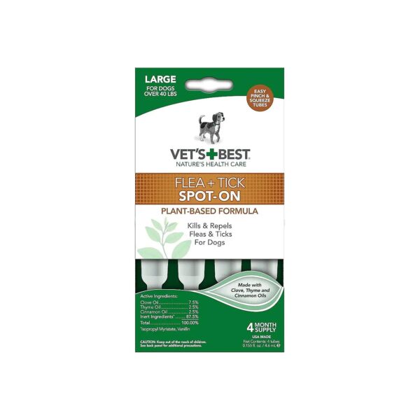 Plant-Based Flea and Tick Medicine for Large Dogs - 4 Month Supply