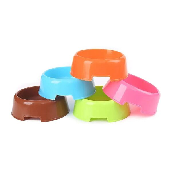 Plastic Candy Color Pet Bowls Set of 5 for Cats Dogs Rabbits