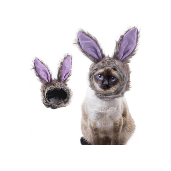 Playful Plush Bunny Ears Headwear for Small Pet Easter Outfit