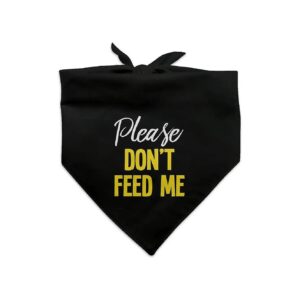 Please Don't Feed Me Dog Bandana in Black Color for Medium Breeds