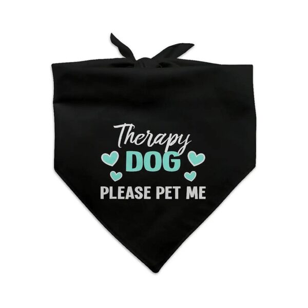 Please Pet Me Therapy Dog Bandana in Black