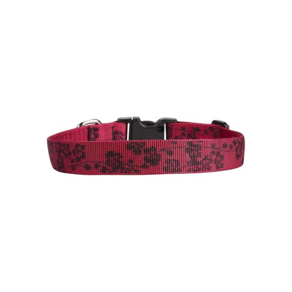 Plum Blossom Patterned Adjustable Collar for Medium to Large Dogs