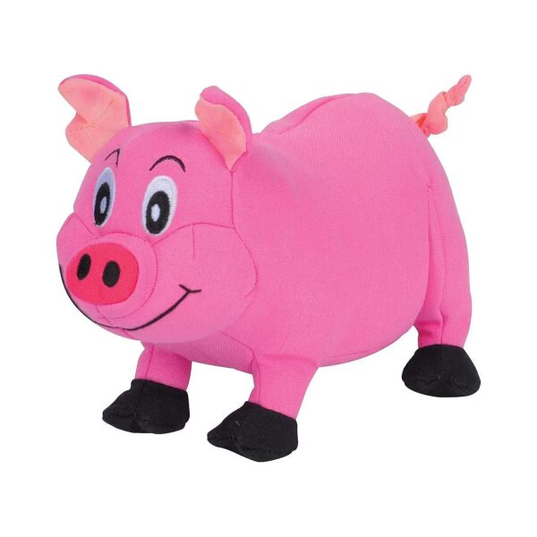 Plump Pink Pig Soft Bite Toy for Large Breeds with Puncture Resistant Squeaker