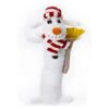 Plush 12 Inch Long Snowman Dog Toy for Holiday Season Fun