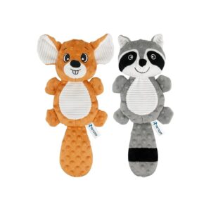 Plush Dog Toys with Squeaky and Crinkle Sounds, Soft and Cuddly, Gentle on Teeth and Gums