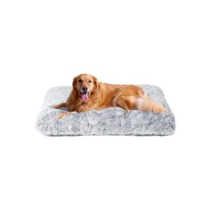 Plush Faux Fur Dog Bed for Extra Large Dogs with Non-Slip Bottom and Machine Washable