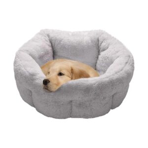 Plush Faux Fur Pet Bed for Indoor Cats and Medium Small Dogs