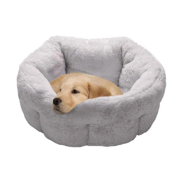 Plush Faux Fur Pet Bed for Indoor Cats and Medium Small Dogs