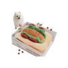 Plush Hot Dog Toy with Crinkle Sounds and Squeakers for Small Dogs