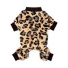 Plush Leopard Sweater Dog Bodysuit for Tiny Dogs, Teacup Breeds, and Small Cats