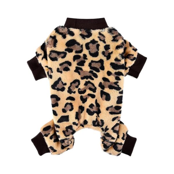 Plush Leopard Sweater Dog Bodysuit for Tiny Dogs, Teacup Breeds, and Small Cats