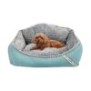 Plush Medium Dog Bed with High Back Support and Removable Cover for Medium or Small Dogs