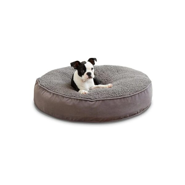 Plush Pillow Style Dog Bed with Soft Microfiber and Decorative Trim 30 inches