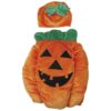 Plush Pumpkin Pooch Dog Costume for Small Breeds with Cap