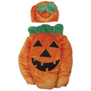 Plush Pumpkin Pooch Dog Costume for Small Breeds with Cap