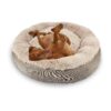 Plush Soft Dog Donut Bed for Medium Large Dogs with Comfortable Sleeping Area