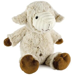 Plush Toy Two Tone Cuddly Sheep with Squeaker and Corduroy Trim Face and Squeaker