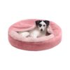 Plush Velvet Waves Hooded Dog Bed for Small Breeds Up to 20 lbs Rose Pink