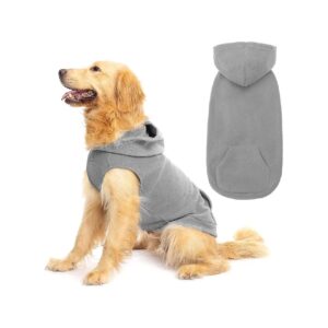 Polar Fleece Dog Sweatshirt for Small to Large Dogs with Warm Hood and Pocket