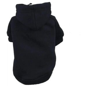 Polyester-Cotton Fabric Pet Dog Cat Cozy Warm Fleece Lining Hoodie Black X-Small