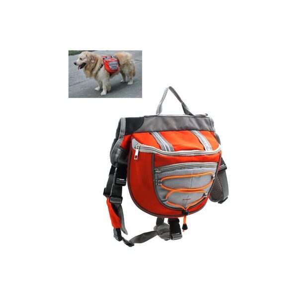 Polyester Dog Backpack Adjustable Harness Carrier Travel Hiking Camping