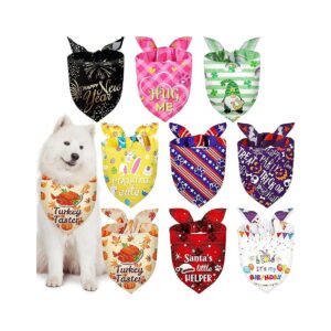 Polyester Dog Bandanas with 12 Unique Holiday Themes for Pet Costume