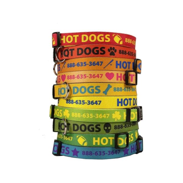 Polyester Dog Collar with Horizontal Text Personalization Options