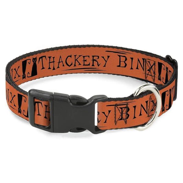 Polyester Dog Collar with Plastic Clip, 5-13 Inches Wide, Vibrant Orange and Black Design