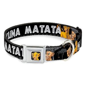 Polyester Dog Collar with Seatbelt Buckle and Lion King Simba Nala Design