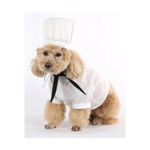 Polyester Dog Cook Costume for Large Dogs with Chest Size 1 Inches and Neck Size 05 Feet