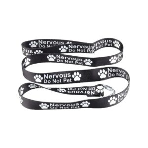 Polyester Dog Leash Wrap with Classic Nervous Do Not Pet Design for Pet Lovers