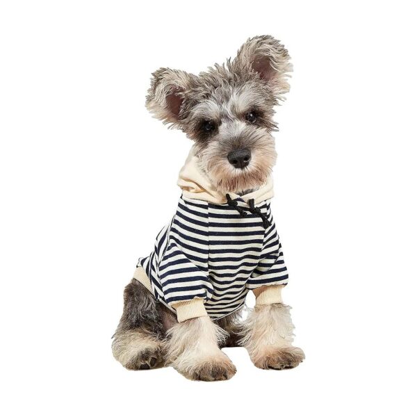 Polyester Dog Striped Sweatshirt Small Chest 6 Inches Warm Cold Weather Animal Clothes