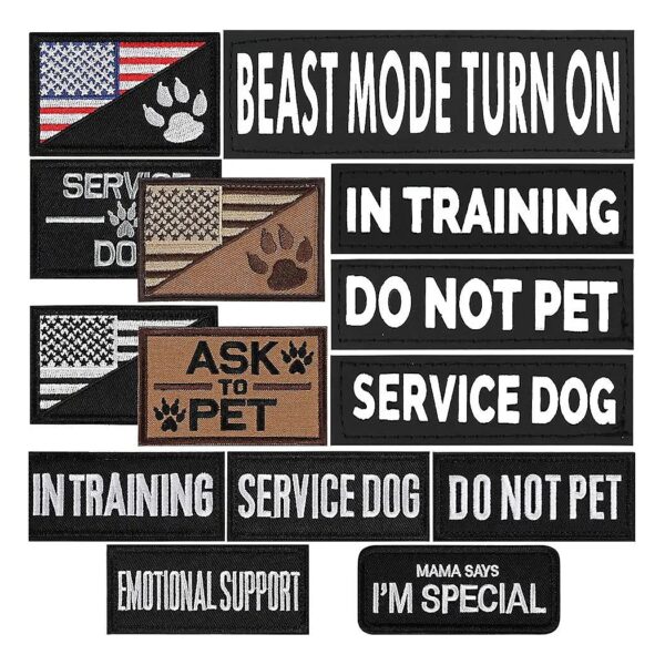 Polyester Dog Vest Patches with Reflective Designs for Emotional Support Dogs