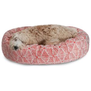 Polyester Fiber Filled Dog Bed with Bolster for Small Breeds Up to 25 lbs