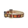 Polyester Nylon Brass Dog Collar Harvest Pattern Adjustable Size 15-21 inches Wide 1 inch