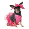 Polyester Pink Dog Costume XS with Frilly Skirt and Hat