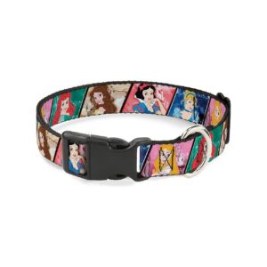 Polyester Plastic Buckle Collar with Disney Princess and Castle Blocks for Dogs Medium