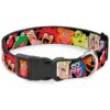 Polyester Plastic Muppets Faces Dog Collar with Buckle for Large Dogs