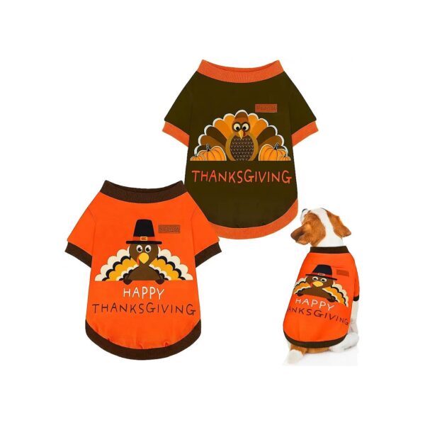 Polyester Thanksgiving Dog Clothes with Unique Turkey Pattern for Fall Theme Parties