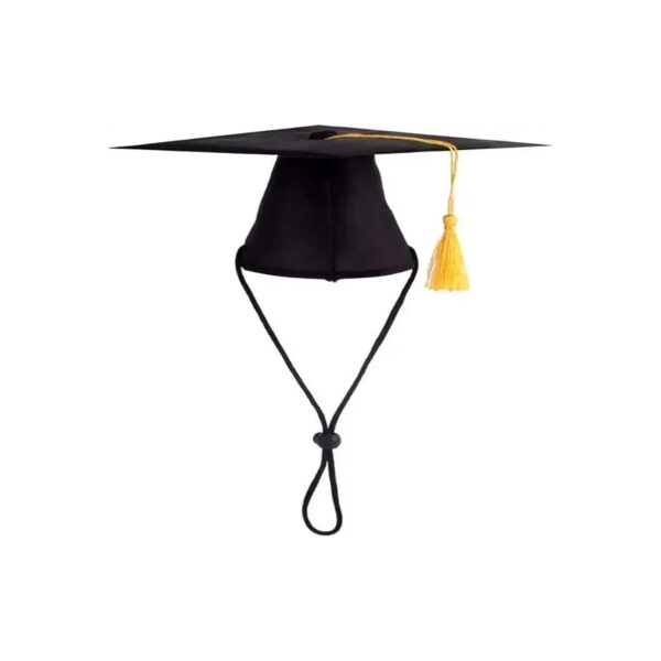 Polyester and Cotton Pet Graduation Hats with Yellow Tassel for Dogs and Cats Accessories