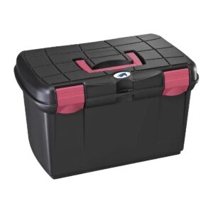 Polypropylene Grooming Box with Compact Storage Black Fuchsia