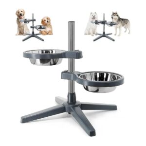 Polypropylene Materials Dog Food Bowls with Modular Adjustable Height Feeder Stand