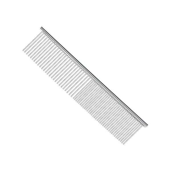 Poodle Finishing Butter Comb with Rounded Ends and Stainless Steel Teeth for Shining Coat