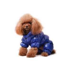 Poodle Puppy Pet Cat Fleece Lined Snowsuit Coat, Waterproof Dog Jumpsuit for Winter