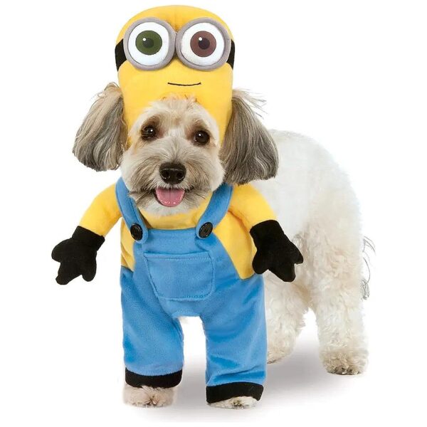 Popular Minion Bob Themed Dog Suit with Headpiece and Padded Arms