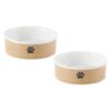 Porcelain Ceramic Pet Bowls Nonslip Bottom Dishwasher Safe Pet Feeding