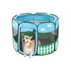 Portable Animal Playpen with Pop Up Mesh Cover for Small Medium Large Pets