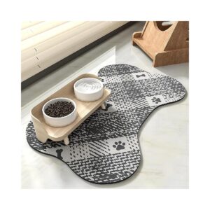 Portable Bone-Shaped Dog Mat for Food and Water